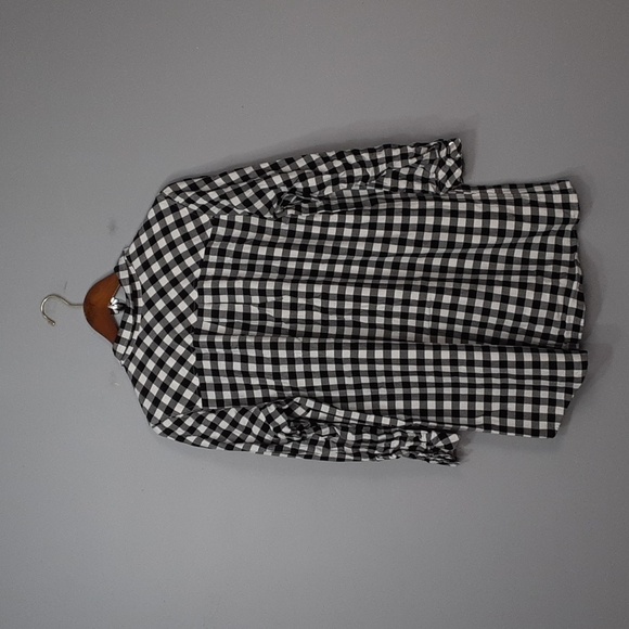 J.Jill Houndstooth Gingham Petite Long Sleeve V-Neck Tunic Top - Picture 8 of 9